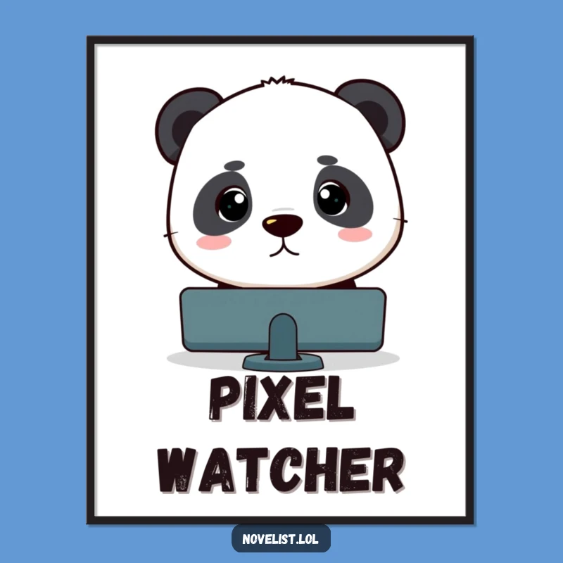 Funny Panda Coder Digital Art - Instant Workspace Motivation!
