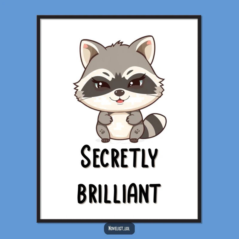 Funny Raccoon Secret Art - Instant Witty Decor for Your Space