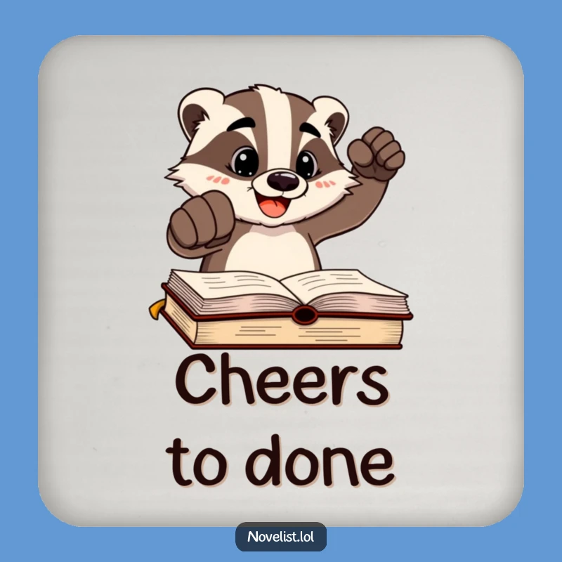 Funny Badger Author Coaster Set: Protect Surfaces with Assertive Humor