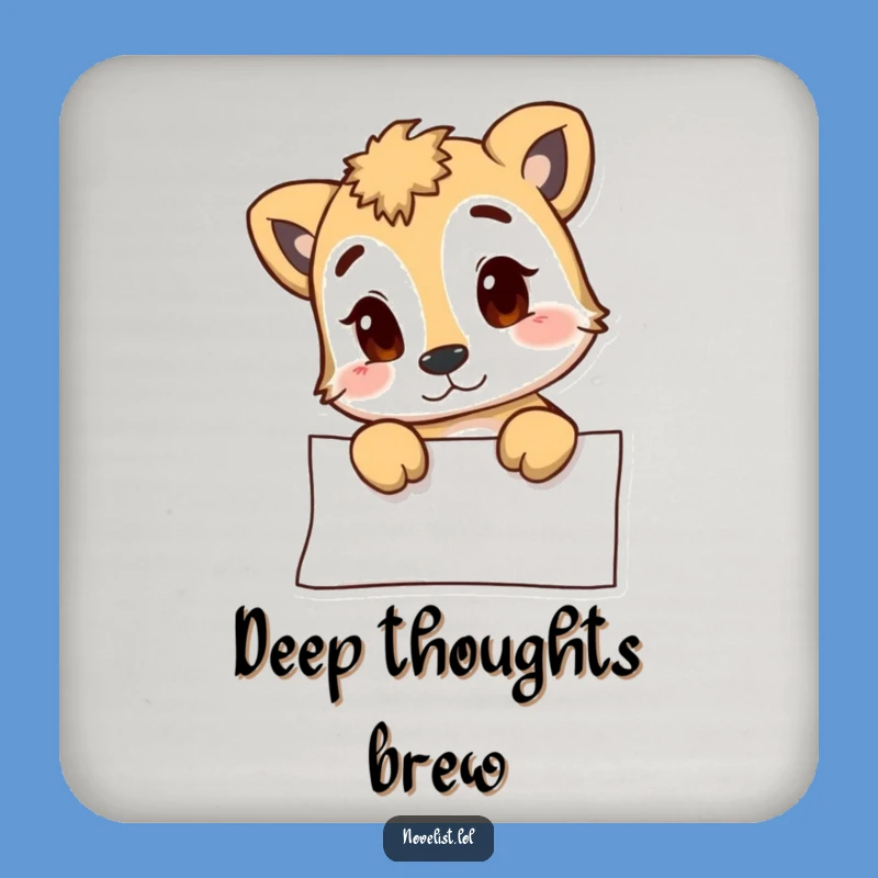 Funny Animal Blank Page Drink Coaster - Protect Surfaces with Humor