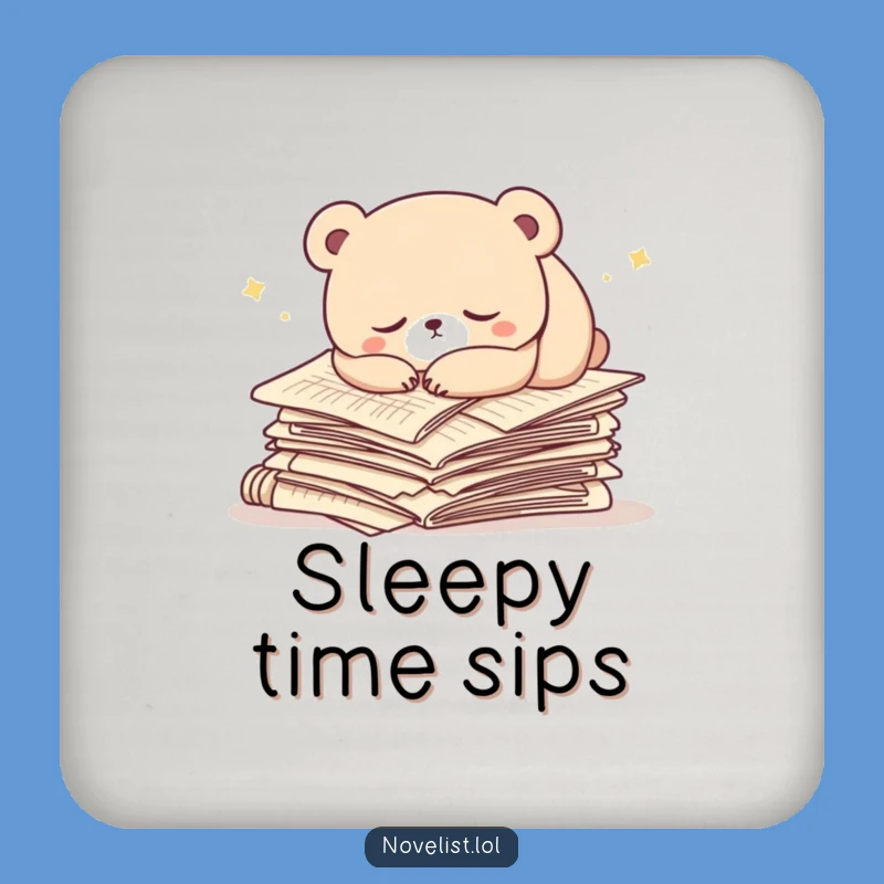 Funny Bear Coaster: Sleepy Character's Nap, Protect Surfaces, Perfect Funny Gift