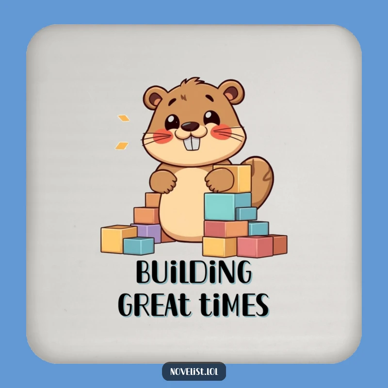 Funny Beaver Story Coaster - Protect Your Surfaces with Creative Humor