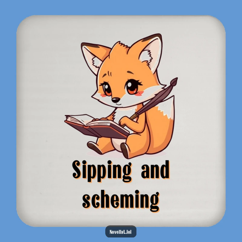 Funny Creative Fox Writer Coaster - Protect Surfaces with Focus!