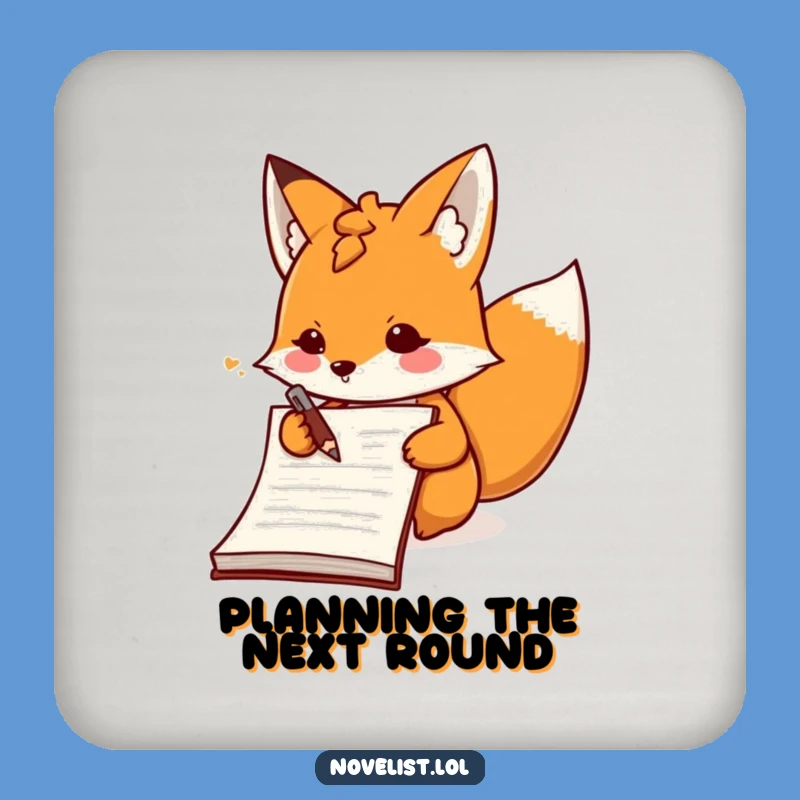 Funny Fox Scribbling Coaster Set: Protect Surfaces with Energetic Humor