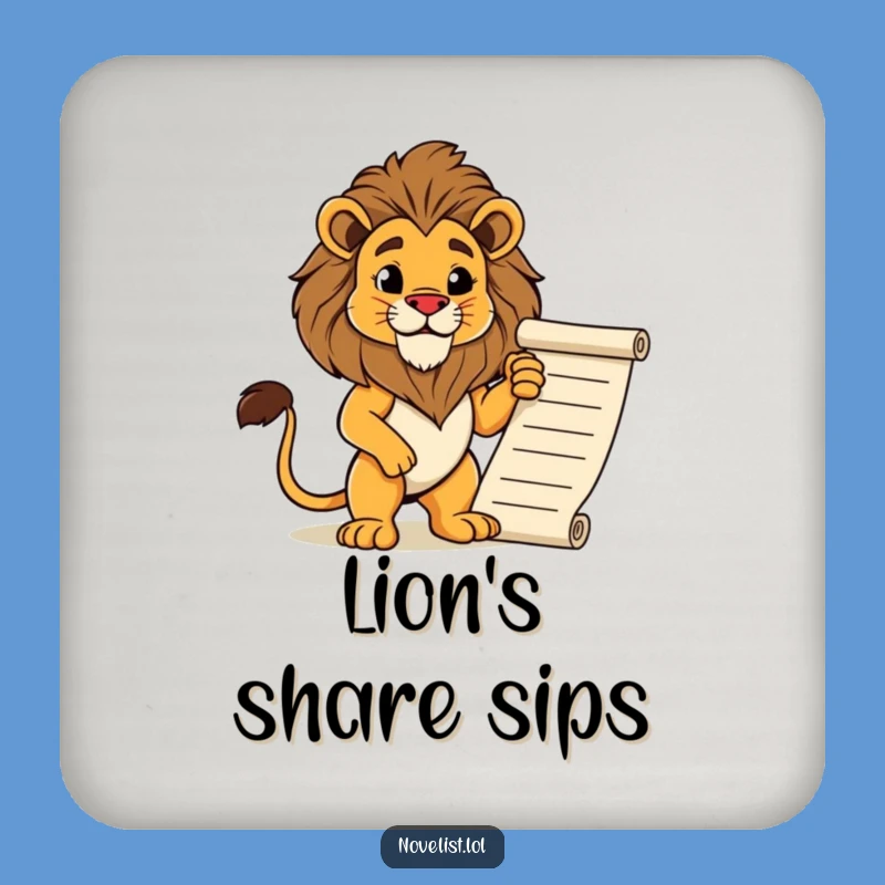 Funny Lion Coaster: Regal Pose, Protect Surfaces, Perfect Funny Gift