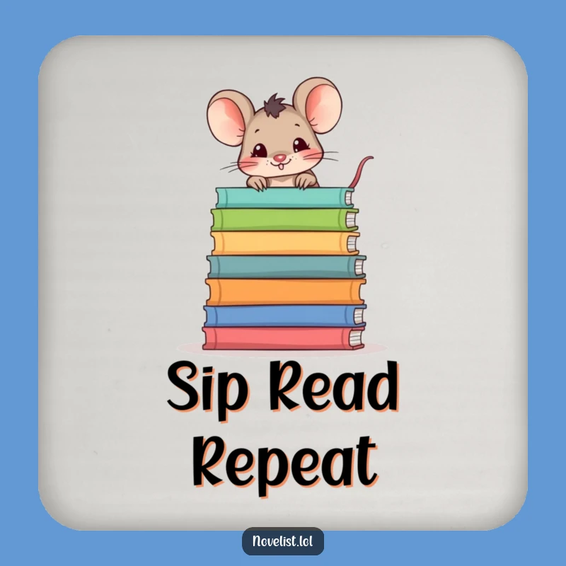 Funny Mouse Bookish Coaster Set: Protect Furniture with Hilarious Style