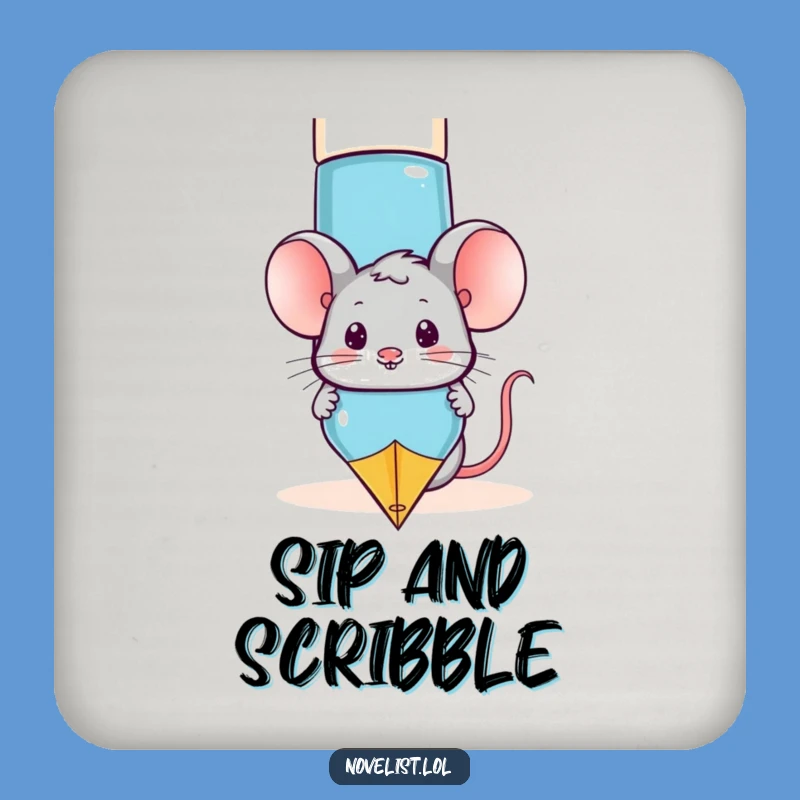 Funny Mouse Fountain Pen Coaster Set - Protect & Amuse!