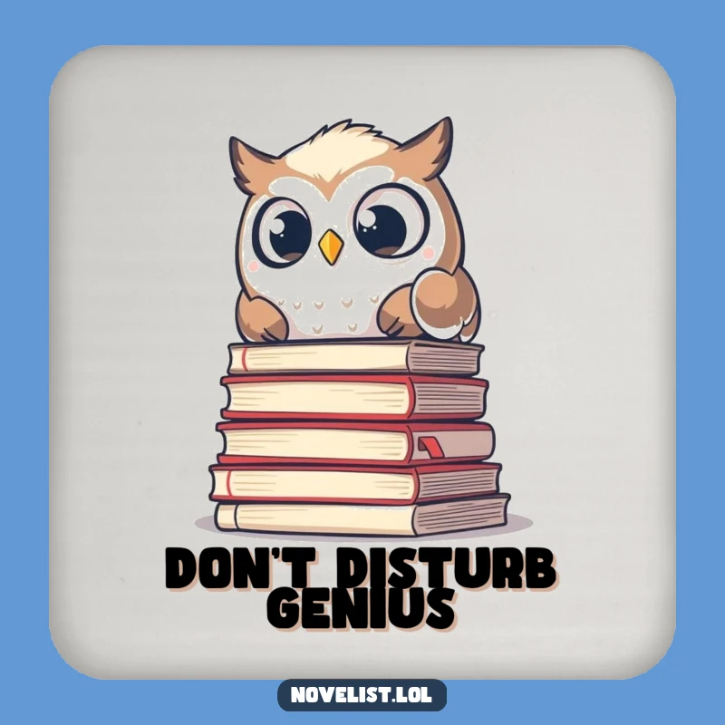 Funny Owl Manuscript Coaster: Protect Surfaces with Scholarly Humor!