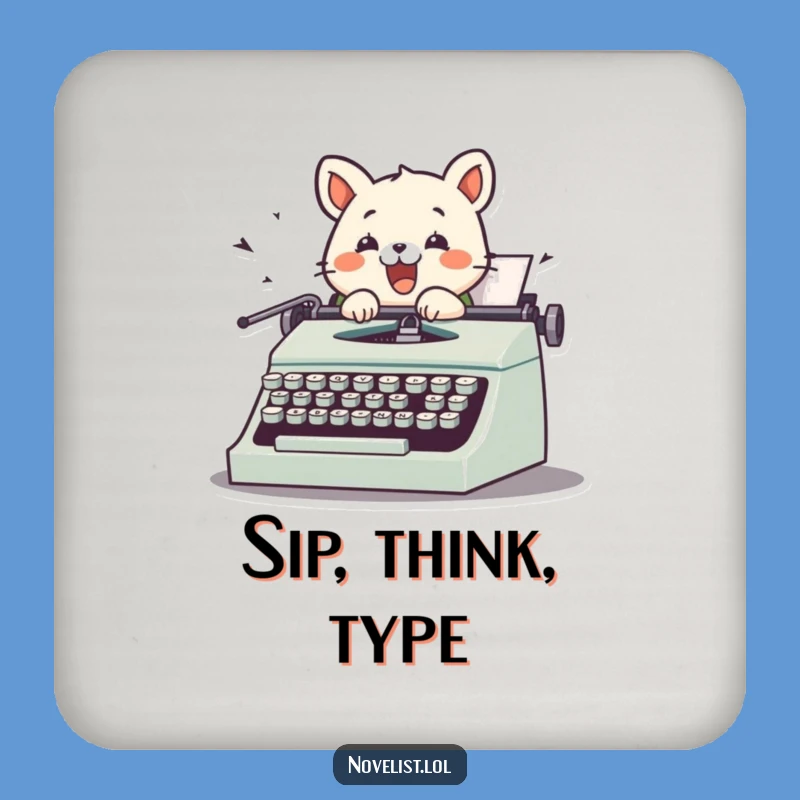 Funny Typewriter Animal Coaster - Protect Surfaces with Humor