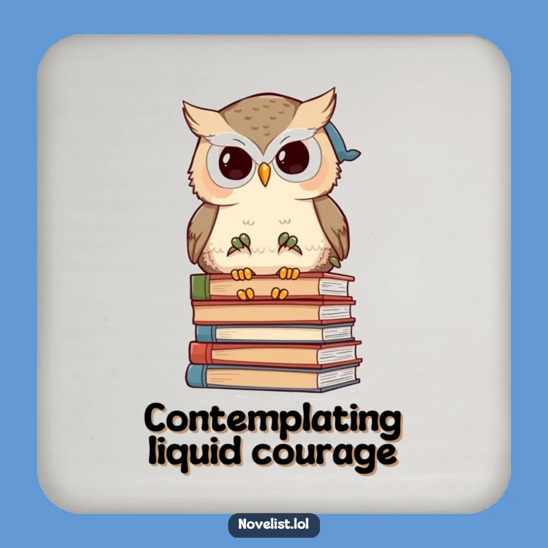 Funny Wise Owl Coaster Set: Protect Surfaces with Scholarly Humor