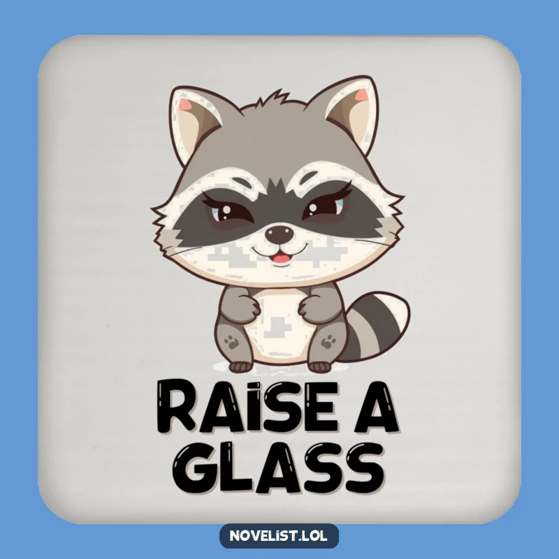 Funny Raccoon Secret Coaster - Protect Surfaces with Witty Humor