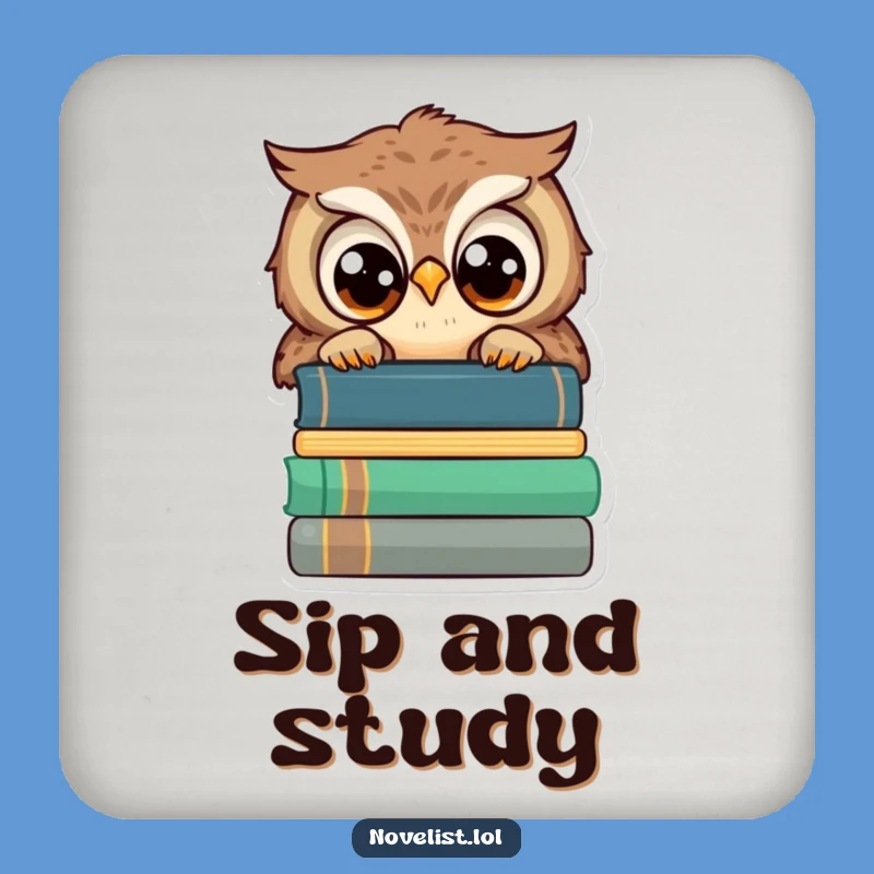 Funny Owl Bookworm Coaster: Protect Surfaces with Wise Humor