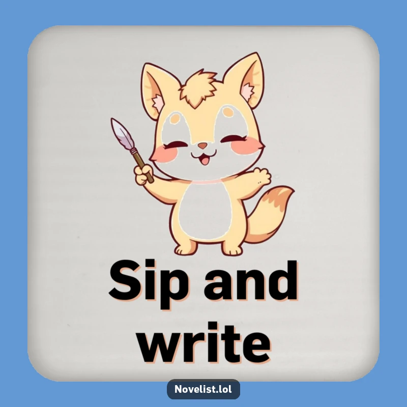 Funny Writer Coaster Set: Protect Surfaces with Dramatic Literary Style