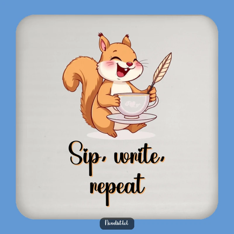 Funny Squirrel Tea Coaster: Protect Surfaces with Nutty Charm!