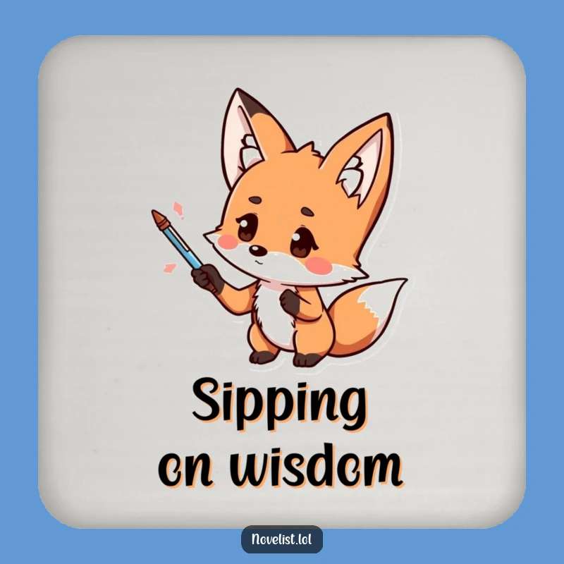 Funny Fox Literary Coaster: Protect Your Surfaces with Artistic Humor
