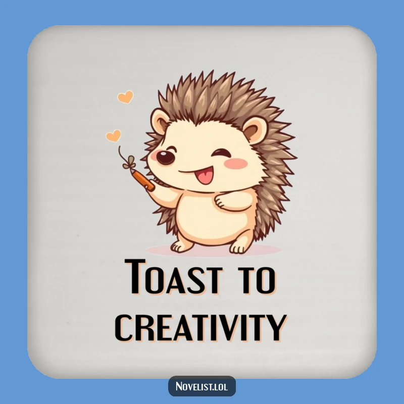 Funny Hedgehog Art Coaster Set: Protect Surfaces with Creative Humor