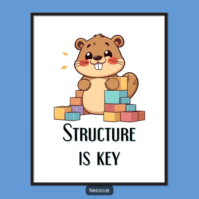 Funny Beaver Story Art Poster - Bring Creative Humor to Your Walls