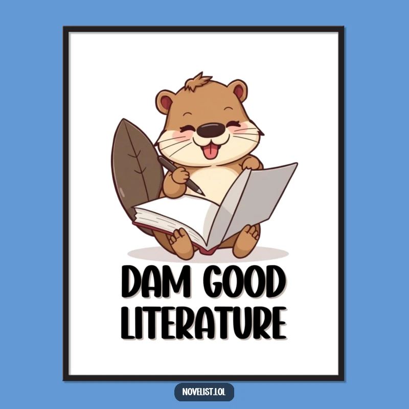 Funny Busy Beaver Scribe Poster: Inspiring Wall Art for Aspiring Authors