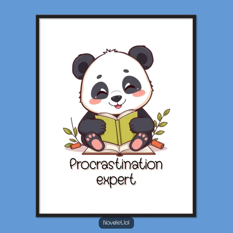 Funny Panda Writing Inspirational Poster: Decorate Your Space Hilariously