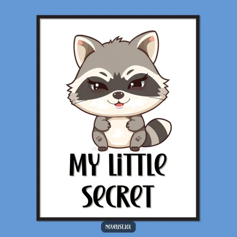 Funny Raccoon Secret Writer Poster - Witty Art for Your Creative Space