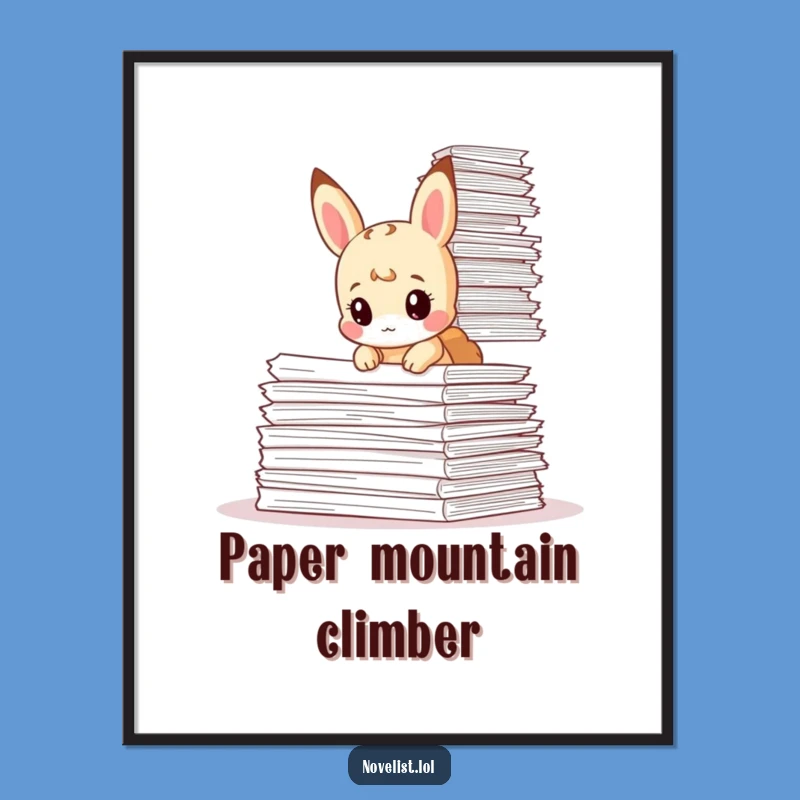 Funny Tiny Animal Paperwork Poster - Hilarious Study Art Print