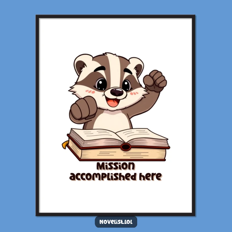 Funny Badger Author Poster: Assertive Writing and Humorous Wall Art