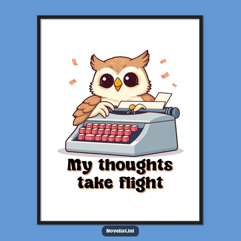 Funny Wise Owl Writer Poster - Decorate with Literary Wit!