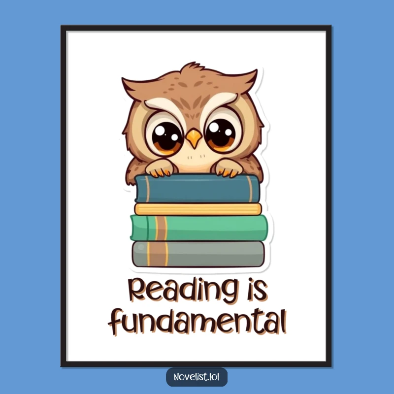 Funny Wise Owl Reading Poster: Intellectual Charm for Your Space
