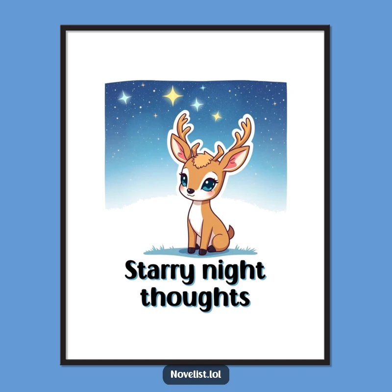 Funny Starry Sky Poster: Deer Inspiration Wall Decor Funny Gift