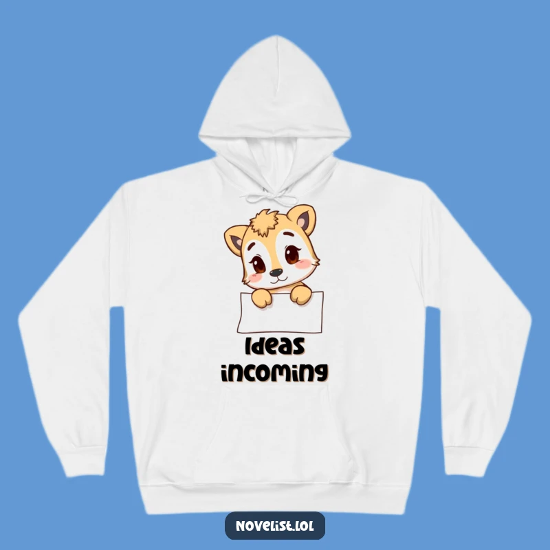 Cozy Funny Animal Pondering Blank Page Hoodie - Ultimate Relatable Gift