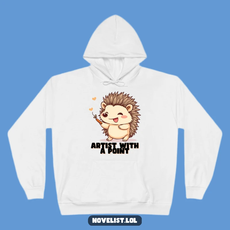 Cozy Funny Hedgehog Artist Hoodie: Your Go-To Creative Warmth
