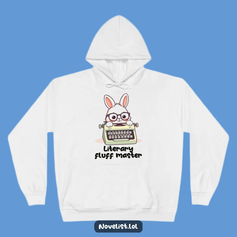 Cozy Funny Rabbit Typewriter Hoodie: Warmth Meets Witty Words