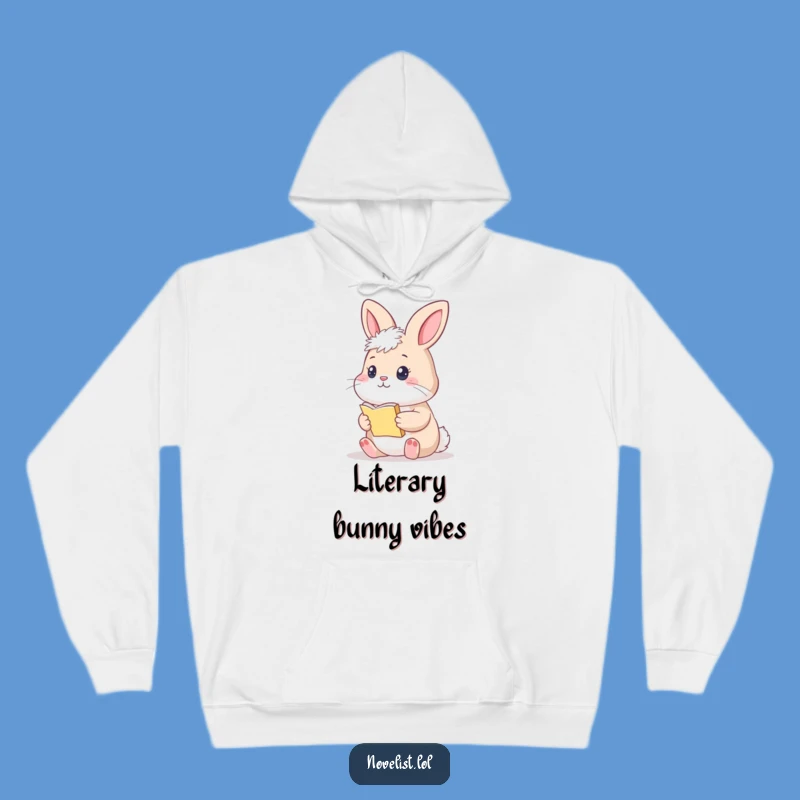 Cozy Funny Thoughtful Bunny Manuscript Hoodie: Warmth for Your Creative Mind