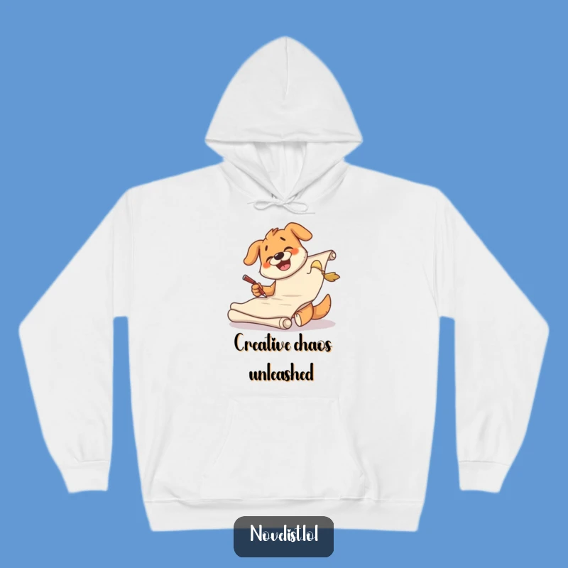Funny Dog Scribe Hoodie - Cozy Giggling Pup's Creative Writing Gift