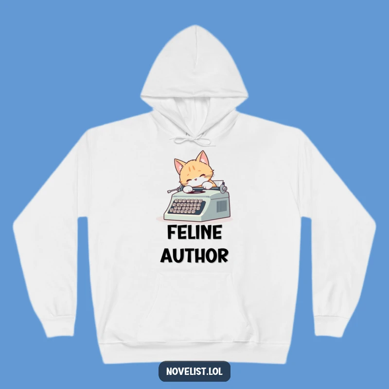 Funny Cat Typewriter Hoodie: Cute Cat's Cozy Writing Wear Gift