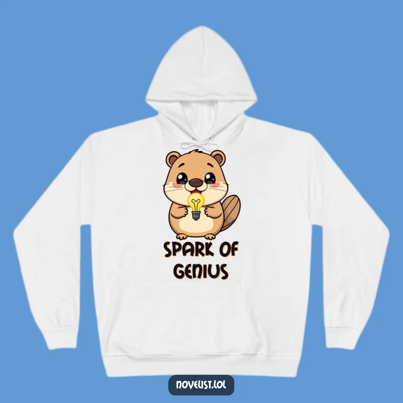Funny Beaver Lightbulb Hoodie - Cozy Genius Idea Sweatshirt Gift
