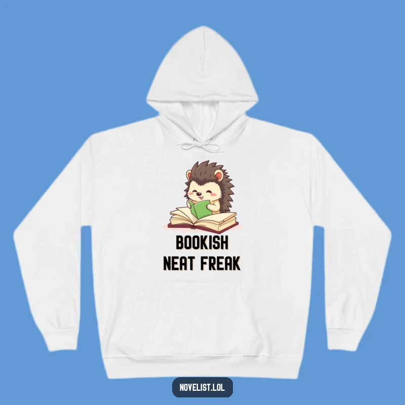 Funny Hedgehog Organizer Hoodie: Cozy Book Lover's Library Sweatshirt Gift