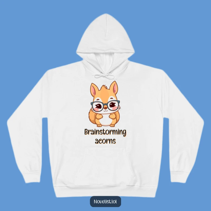 Funny Kawaii Squirrel Scholar Hoodie: Cozy Inspired Reader's Sweatshirt Gift