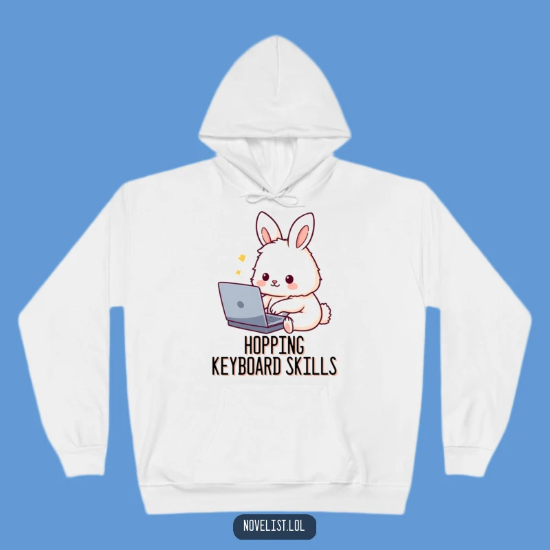 Funny Cozy Coder Hoodie: Cute Rabbit Typing - Hilarious Warm Gift for Techies