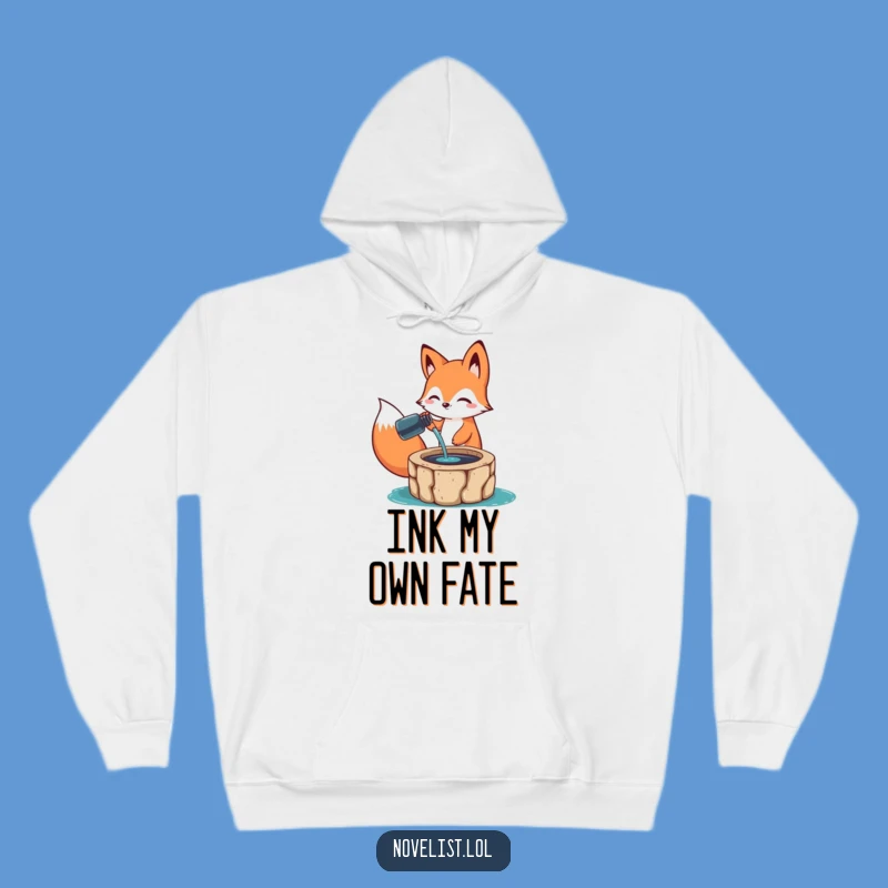 Funny Art Flow Hoodie: Happy Fox With Ink - Cozy & Hilarious Creative Gift