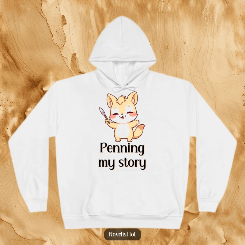 Funny Hoodie: Sweet animal dramatically gesturing with a quill pen, ideal for cozy creative sessions.