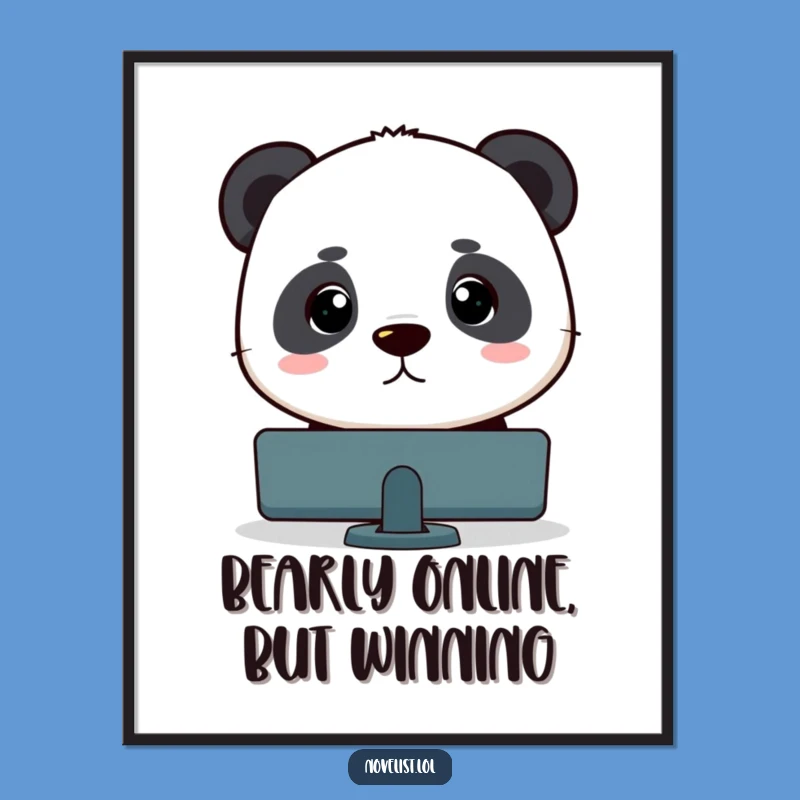 Free Printable Wall Art: Focused Panda & Cursor - Modern DIY Downloadable Decor