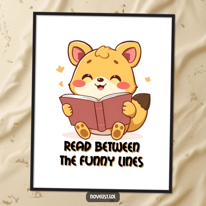 Funny Free Printable Wall Art: An energetic animal passionately reading from a book with exaggerated, expressive gestures.