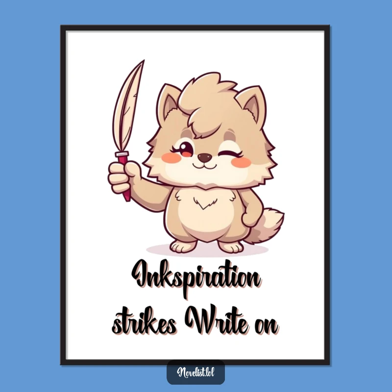 Free Printable Wall Art: Confident Author Animal Quill Art Downloadable Decor