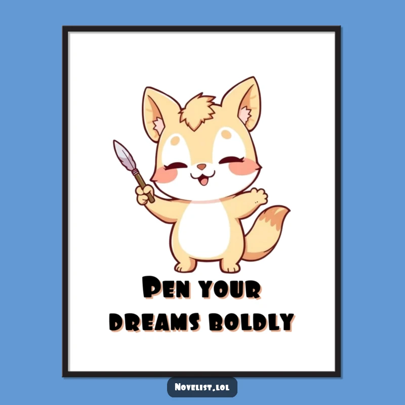 Free Printable Wall Art: Dramatic Animal, Quill Pen, Funny Downloadable Decor