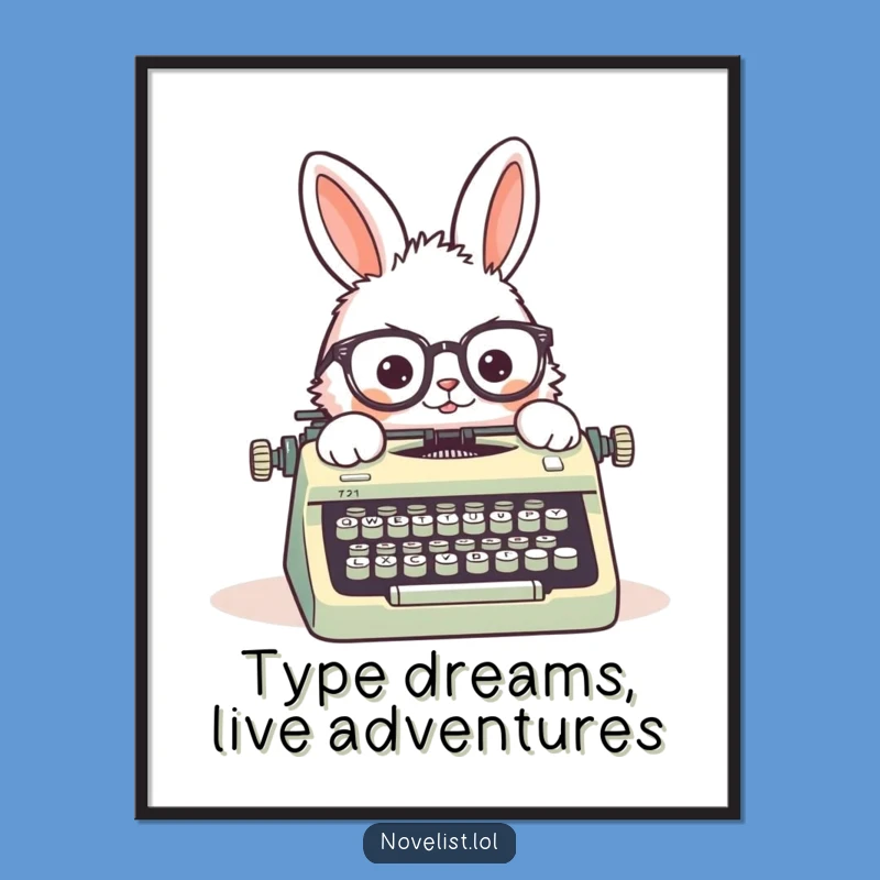 Free Printable Wall Art: Rabbit's Literary Corner! Funny Typewriter Decor