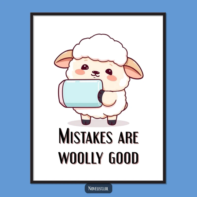 Free Printable Wall Art: Sheep Erasing Mistakes - Funny Downloadable Art