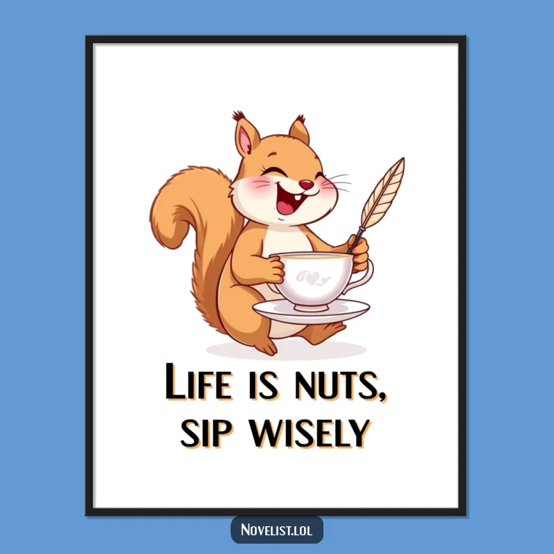 Free Printable Squirrel Wall Art - Whimsical Squirrel, Funny Downloadable Decor for Cozy Spaces