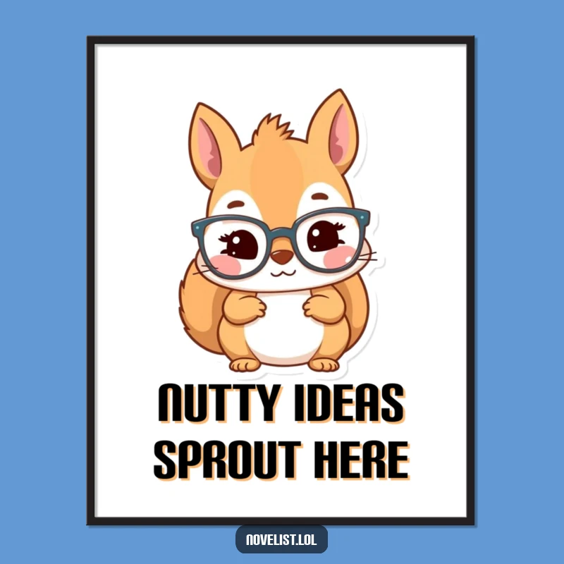 Free Printable Wall Art: Inspired Squirrel Reading Funny Downloadable Art Decor