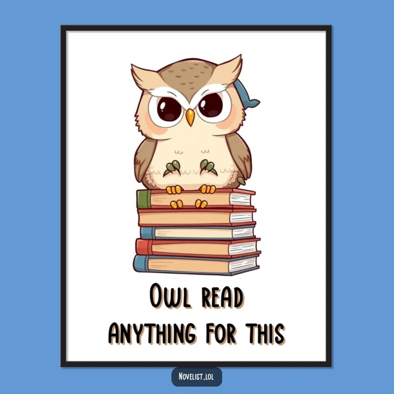 Free Printable Wall Art: Wise Owl's Library - Funny Downloadable Decor Gift